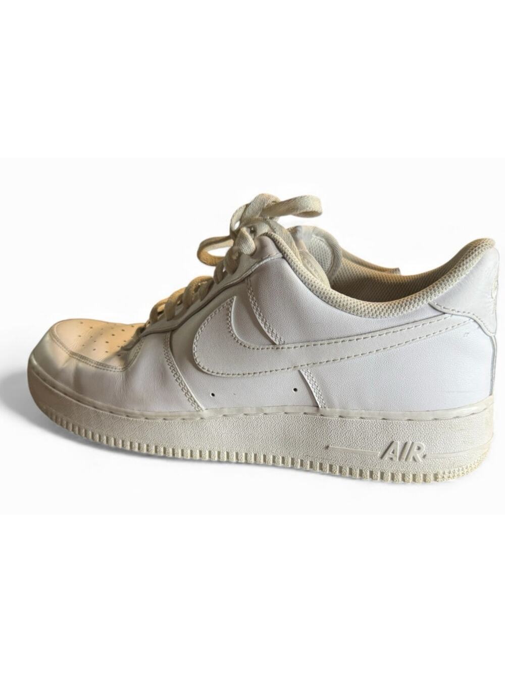 Nike Air Force 1 Low Triple White Clean Classic Sneakers, CW2288-111, Men's 12